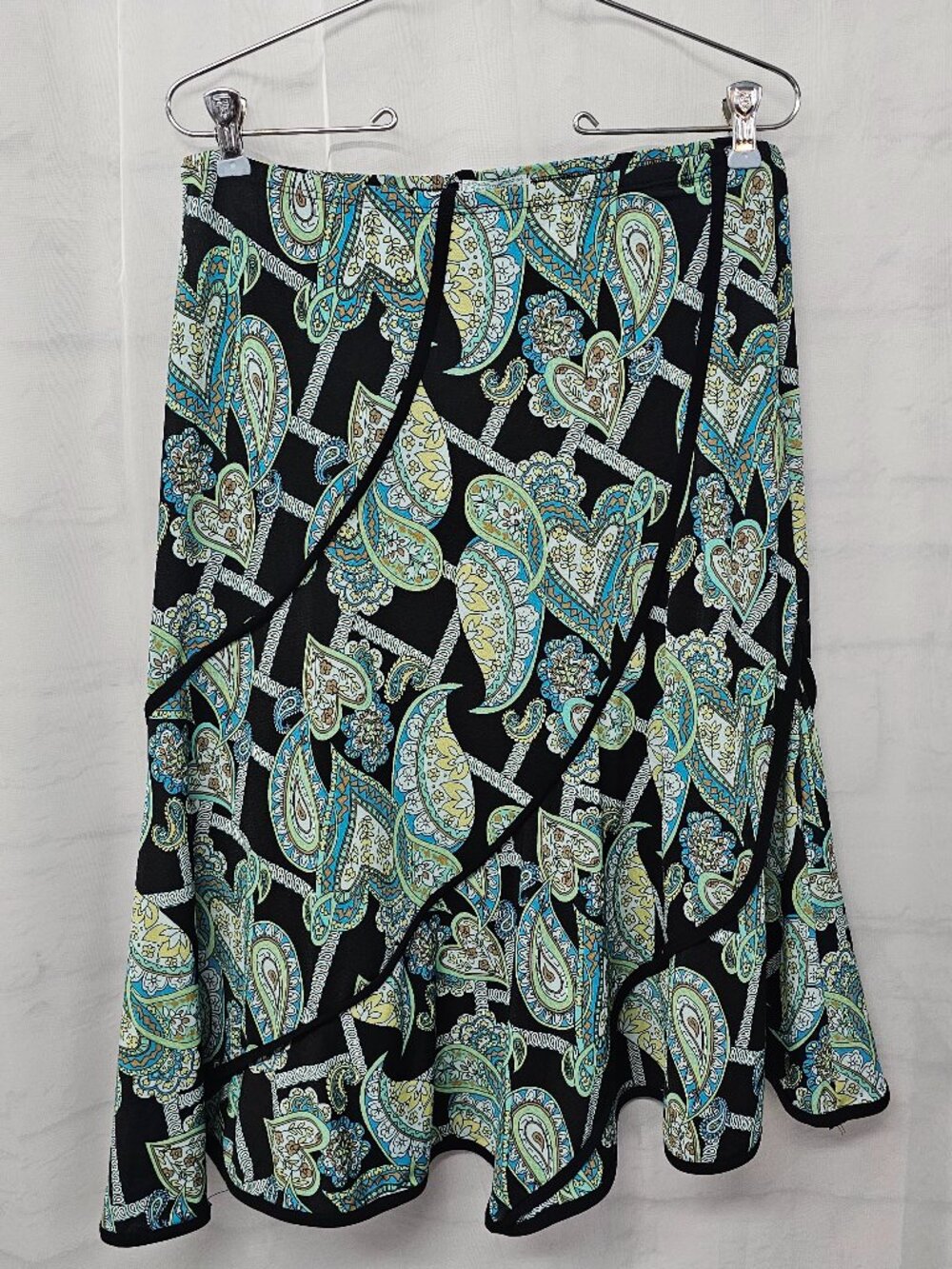 Vintage Jeunesse Skirt Blue Paisly Y2K A-Line Boho Festival L